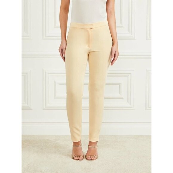 NWT MARSCIANO BY GUESS KELLY SKINNY YELLOW DUST PANT SIZE 6 - Picture 1 of 10